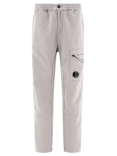 Shop C.p. Company Linen Blend Cargo Trousers