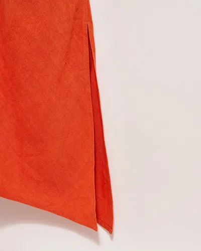Billy Reid Maxi Bias Linen Dress In Terracotta