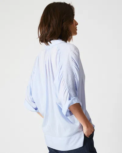 Billy Reid Shirred Sleeve Blouse In Pebble Blue