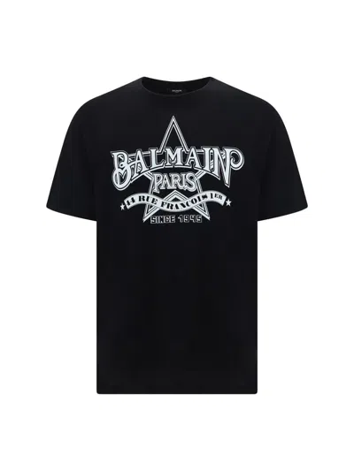 Shop Balmain T-shirts In Eab Noir/blanc