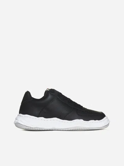 Shop Miharayasuhiro Wayne Leather Low-top Sneaker In Black