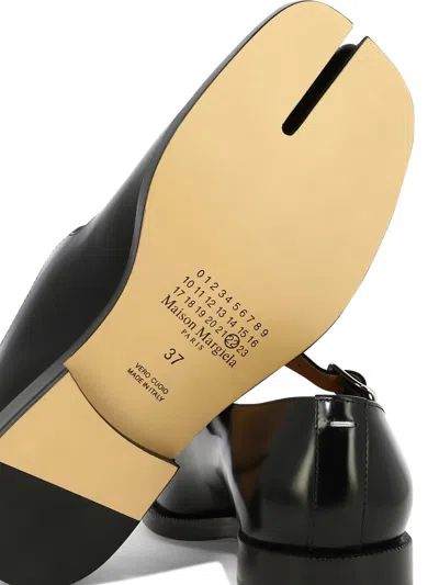 Maison Margiela Bovine Leather Mary Jane Pumps With Sheepskin Detailing And Elegant Buckle Closure In Black