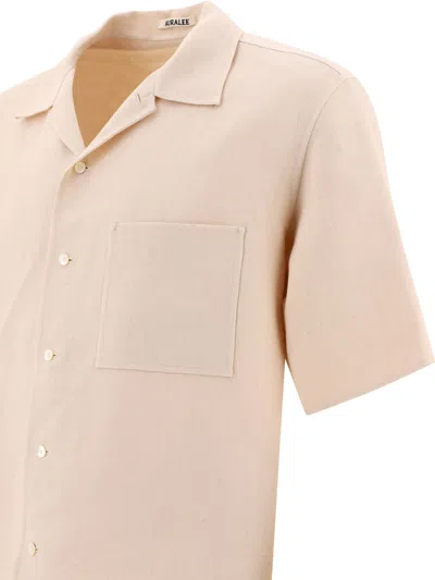 Shop Auralee "double Cloth" Linen Shirt In White