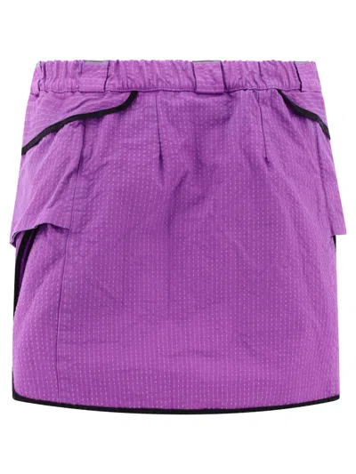 Shop Rayon Vert "track" Skirt In Purple