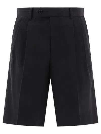Auralee Gabardine Shorts In Black Wool In Black