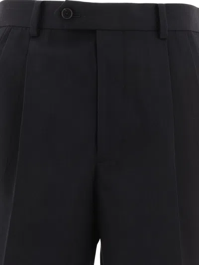 Auralee Gabardine Shorts In Black Wool In Black