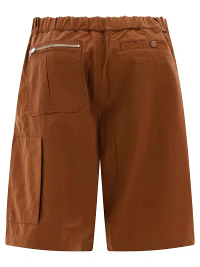 Shop Undercover Belted Shorts In Brown