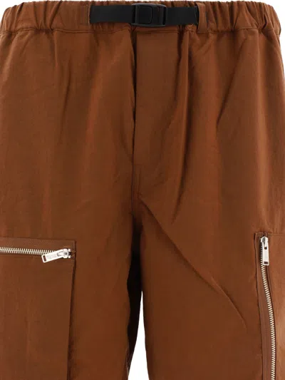 Shop Undercover Belted Shorts In Brown
