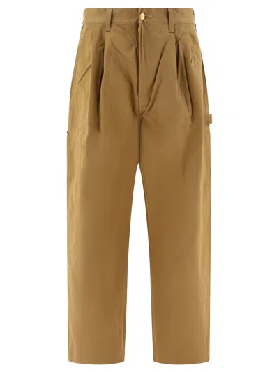 Shop Junya Watanabe Man " X Carhartt" Double Pleated Trousers In Beige