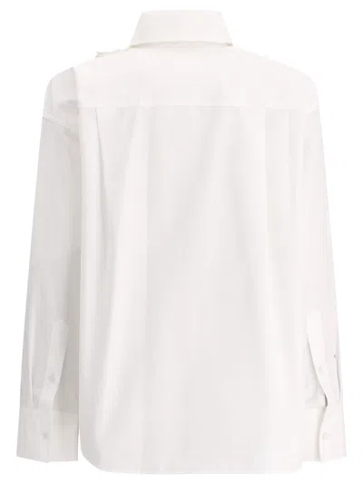 Shop Valentino Shirt With Hibiscus Embroidery In White