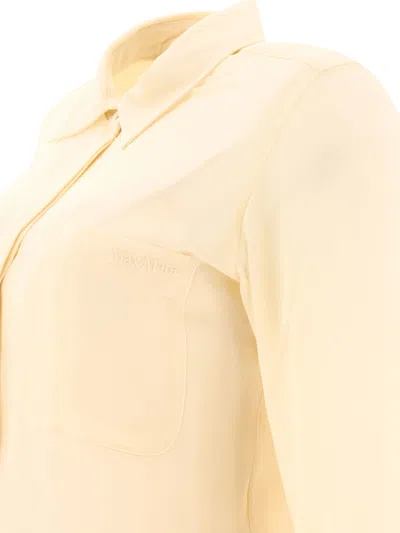 Shop Max Mara Silk Georgette Shirt In Beige