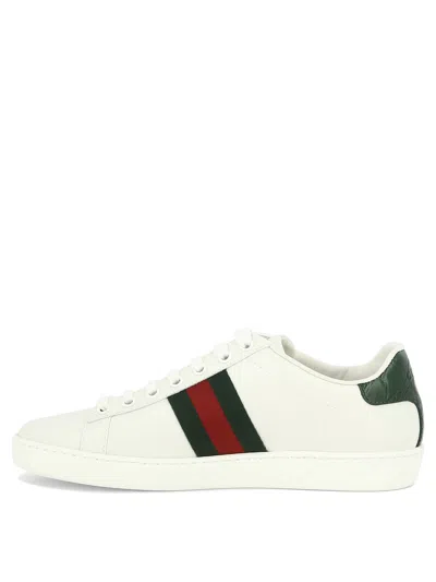 Shop Gucci "ace" Sneakers In 白色的
