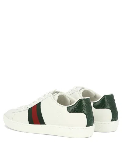 Shop Gucci "ace" Sneakers In 白色的