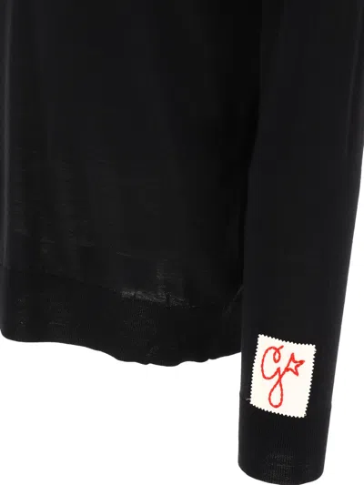 Shop Golden Goose "gregory" Wool Polo Shirt In Black
