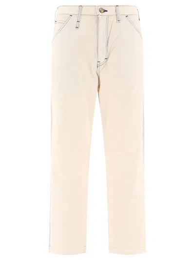 Shop Human Made "garment Dyed Painter" Trousers In White