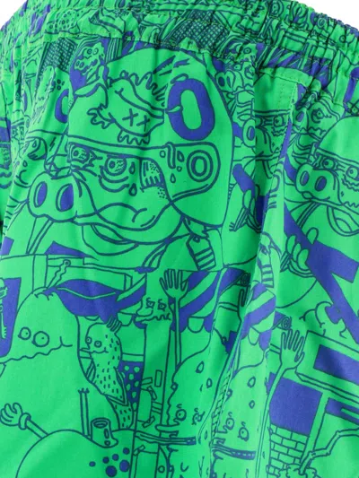 Shop Junya Watanabe Man " X Lousy Livin" Printed Shorts In Green