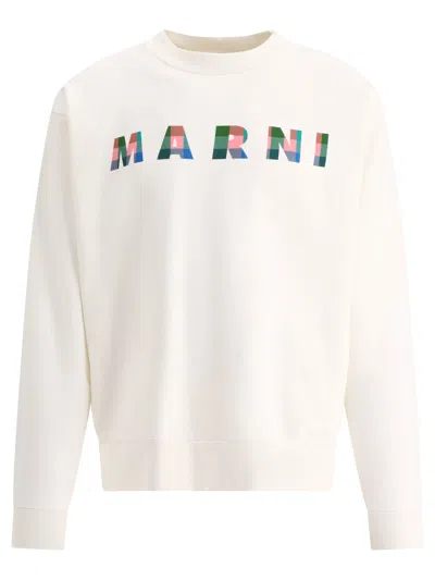 Shop Marni "ghingam" Sweatshirt In White
