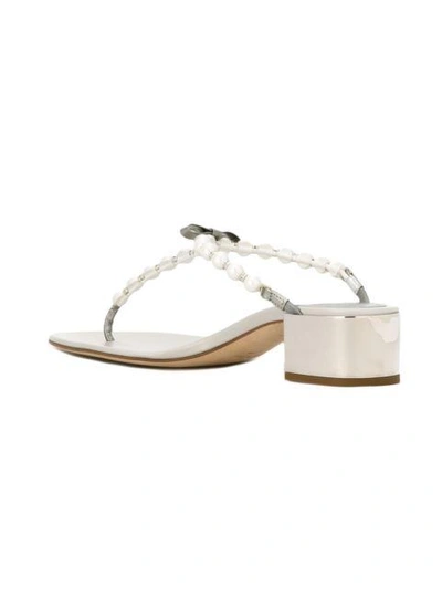 Shop René Caovilla Bow Detail Sandals In Grey