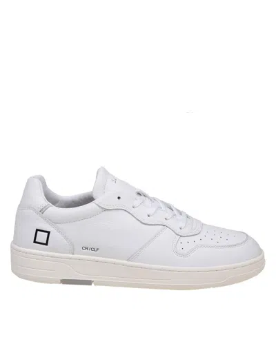 Date Court Sneakers In White Suede And Leather In White