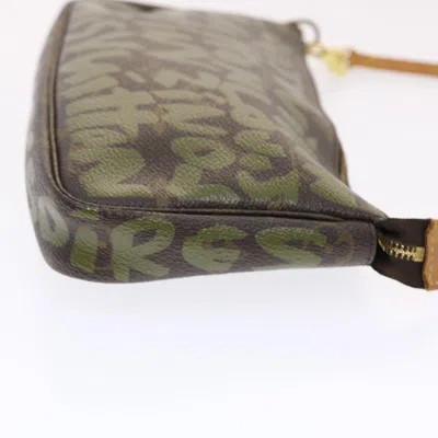 Pre-owned Louis Vuitton Pochette Accessoire Green Canvas Clutch Bag ()