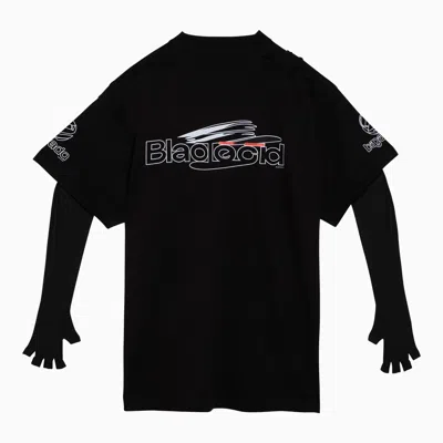 Shop Balenciaga Ai Generated Black Washed/white Cotton T Shirt