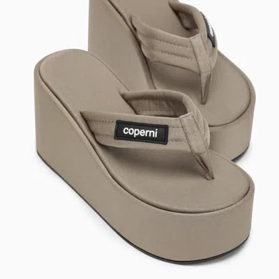 Shop Coperni Grey Wedge Sandal With Logo