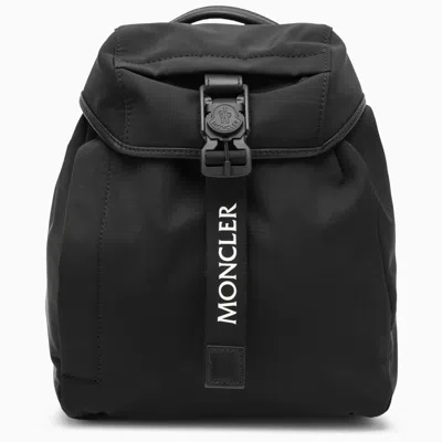 Shop Moncler Black Trick Backpack With Logo