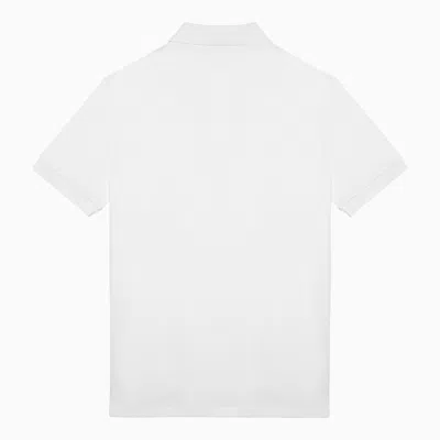 Shop Moncler White Cotton Polo Shirt With Logo