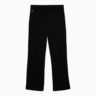 Shop Rick Owens Black Cotton Dietrich Drawstring Jogging Trousers With Logo
