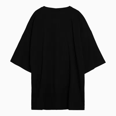 Shop Rick Owens Oversized Black Cotton Tommy T T Shirt With Logo