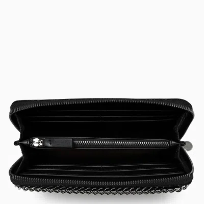 Shop Stella Mccartney Stella Mc Cartney Black Zip Around Falabella Wallet