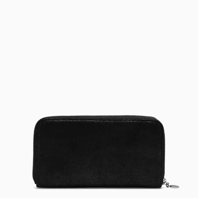 Shop Stella Mccartney Stella Mc Cartney Black Zip Around Falabella Wallet