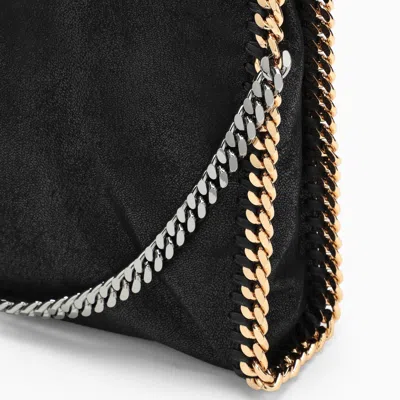 Shop Stella Mccartney Stella Mc Cartney Black/gold/silver Falabella Fold Over Bag