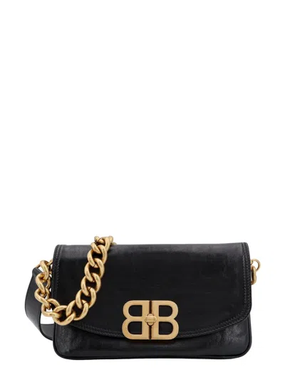 Shop Balenciaga Leather Shoulder Bag With Frontal Bb Logo