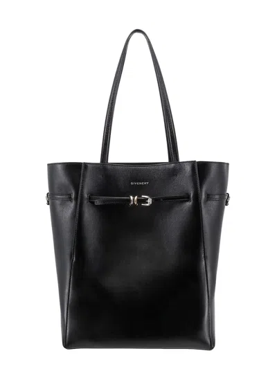 Shop Givenchy Leather Shoulder Bag With Frontal Logo Print