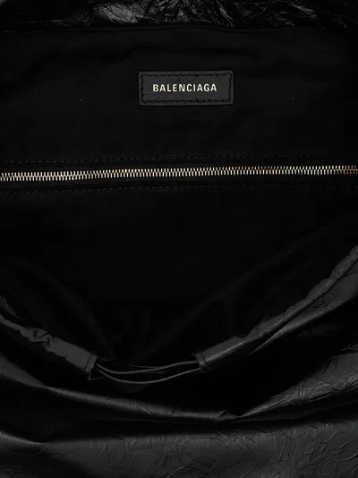 Shop Balenciaga Tote Crush Media Shoulder Bags Black