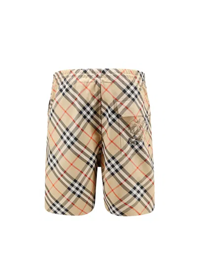 Shop Burberry Traditional Check Nylon Bermuda Shorts