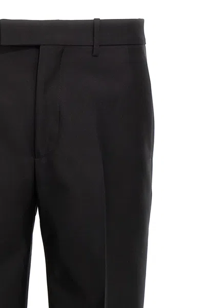 Burberry Suit Pants In Navy Blue Wool. Straight-leg Cut. Zippered Closure And Belt Clip. In Black