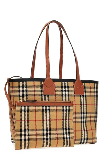Shop Burberry Women 'london' Shopping Bag In Brown