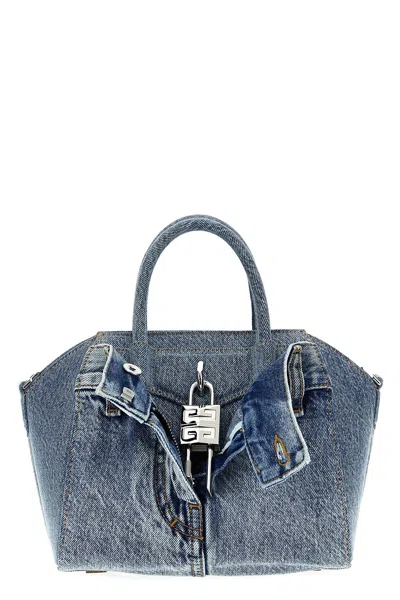 Shop Givenchy Women 'antigona Lock' Mini Handbag In Blue