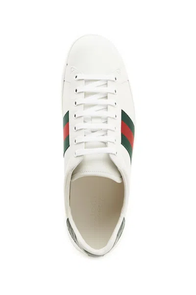 Shop Gucci Men 'ace' Sneakers In White