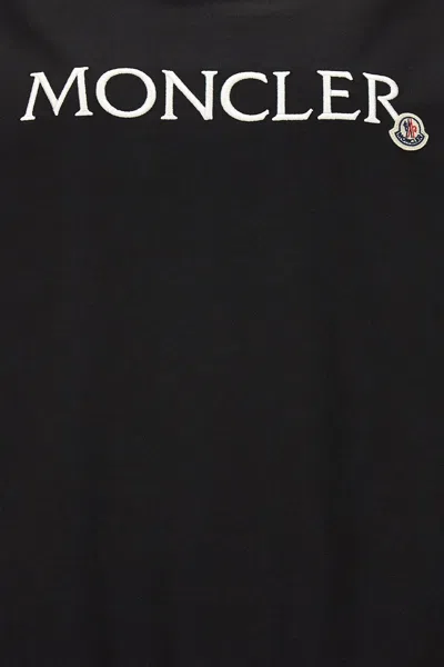Shop Moncler Women Lgoo Embroidery Hoodie In Black