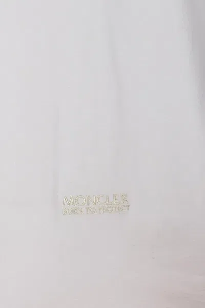 Shop Moncler Women Logo Embroidery T-shirt In White