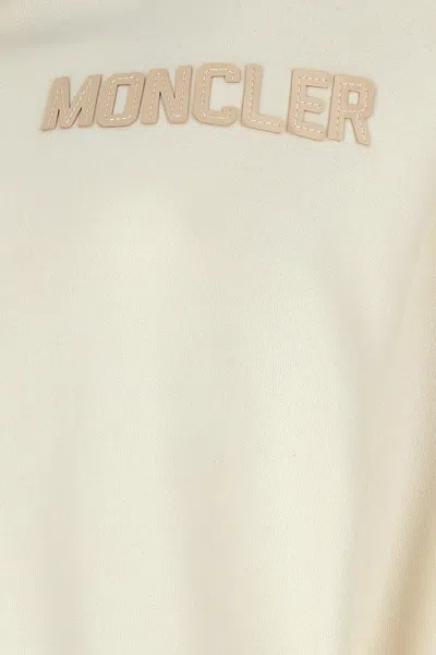 Shop Moncler Women Logo Hoodie In White