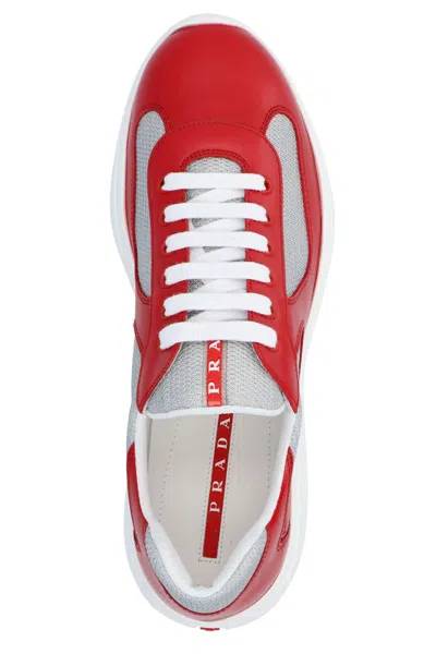 Shop Prada Men 'america's Cup' Sneakers In Red