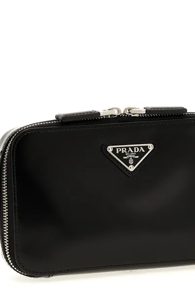 Shop Prada Men 'brique' Crossbody Bag In Black