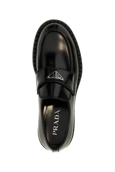 Shop Prada Men 'chocolate' Loafers In Black