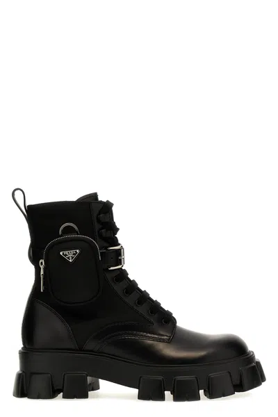 Shop Prada Men 'monolith' Combat Boots In Black