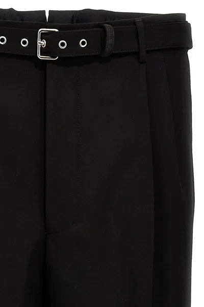 Shop Prada Men Wool Tailored Trousers In Black