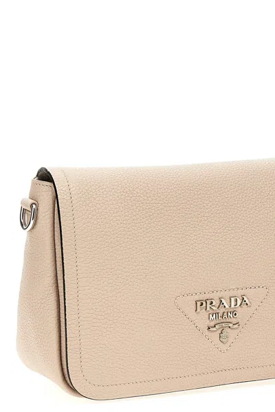 Shop Prada Women Leather Shoulder Bag In Pink